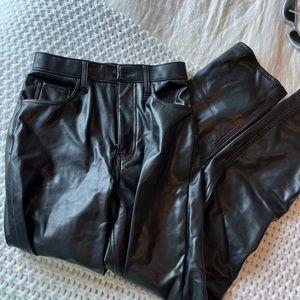 Leather Abercrombie straight leg pants